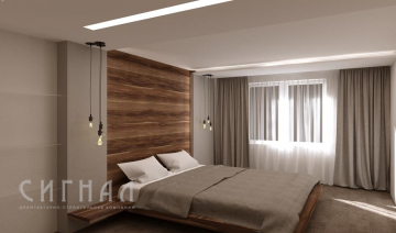 Дизайн спальни в современном стиле в квартире на Смоленском бульваре